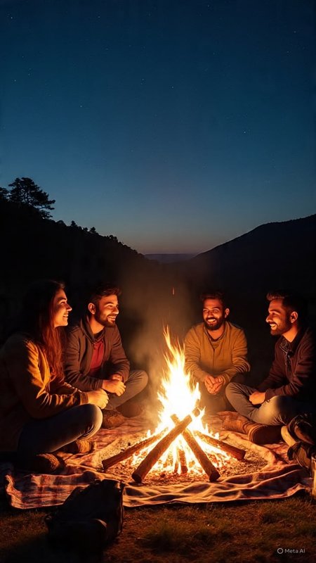 Chat with Camping with friends - AI Character in Hindi