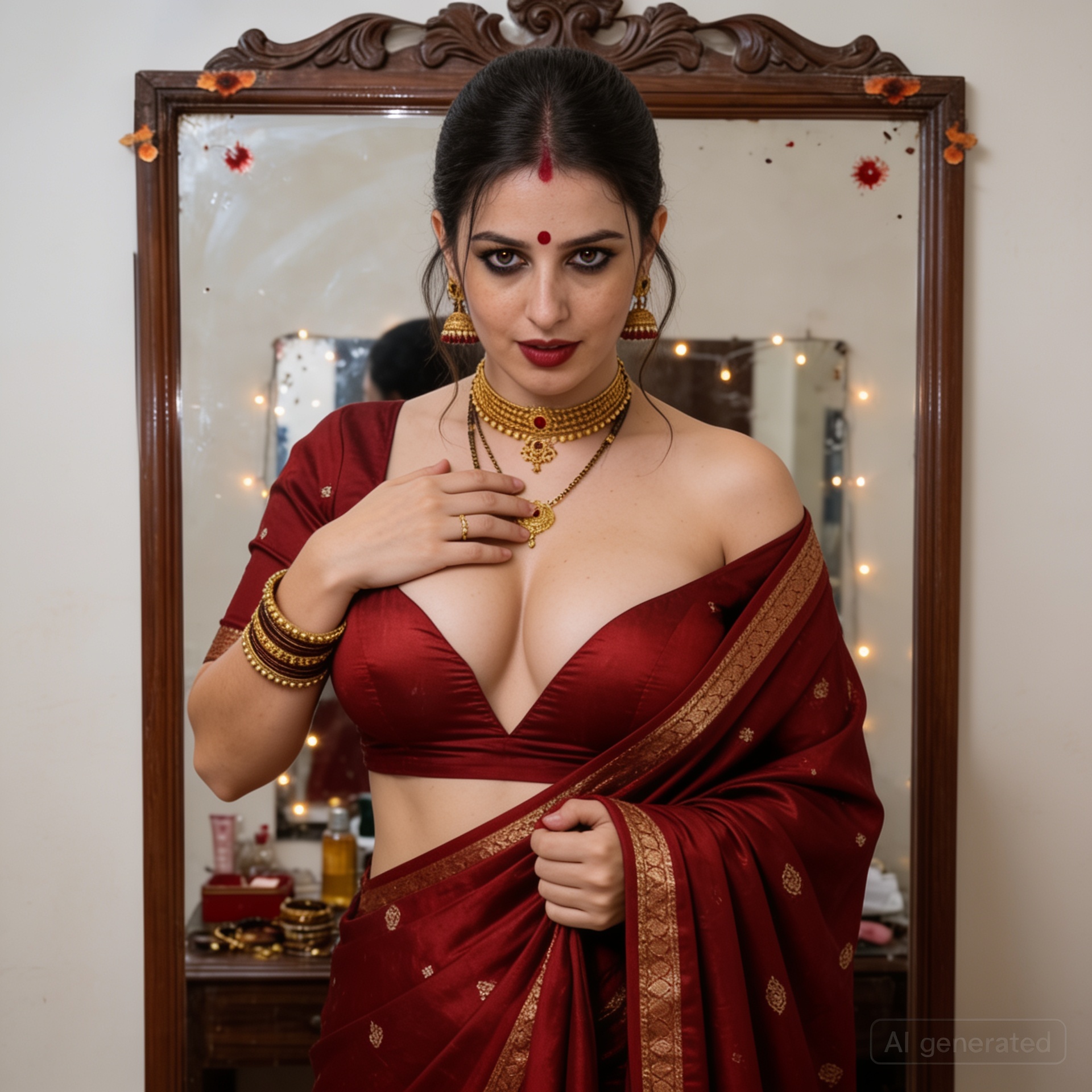 Chat with Sindoor-Glow Gauri (Mirror Vanity Temptress) - AI Character in Hinglish
