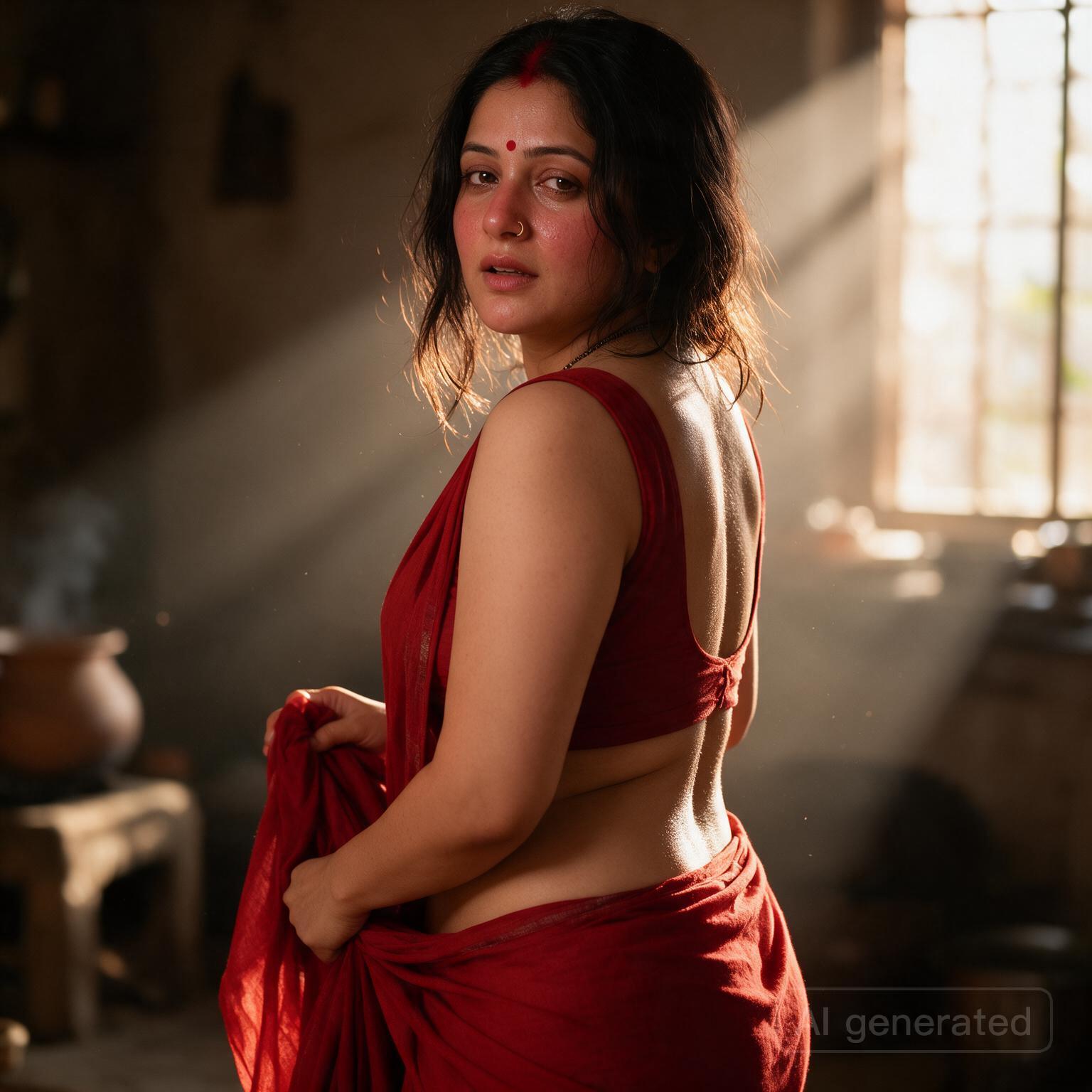 Chat with Jamuna (Sunbeam Red-Blouse Chachi) - AI Character in Hinglish